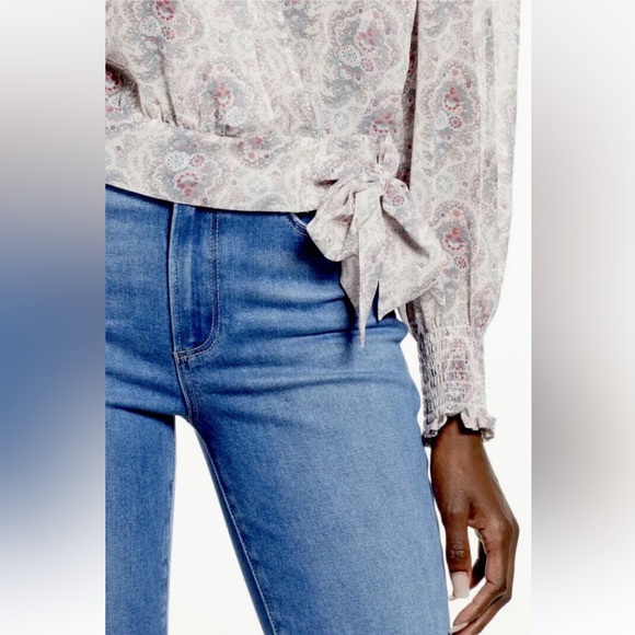 PAIGE MARGHERITA TIE WAIST BLOUSE SIZE S - Picture 4 of 6